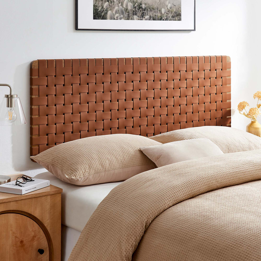 Sparta Vegan Leather Weave Queen Headboard by Modway