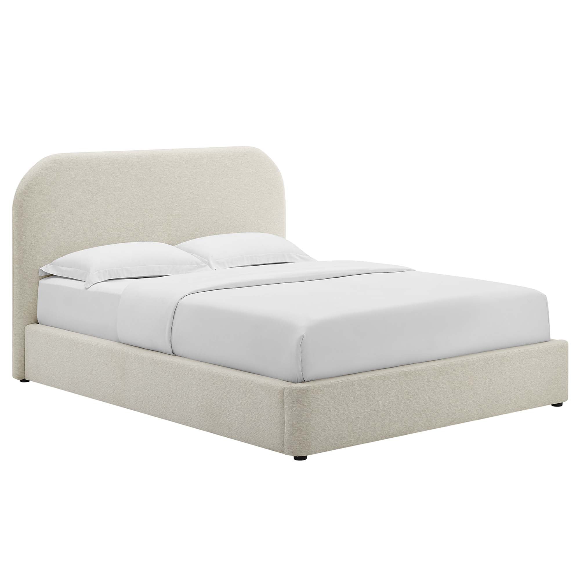 Keynote Upholstered Full Size Fabric Curved Platform Bed by Modway