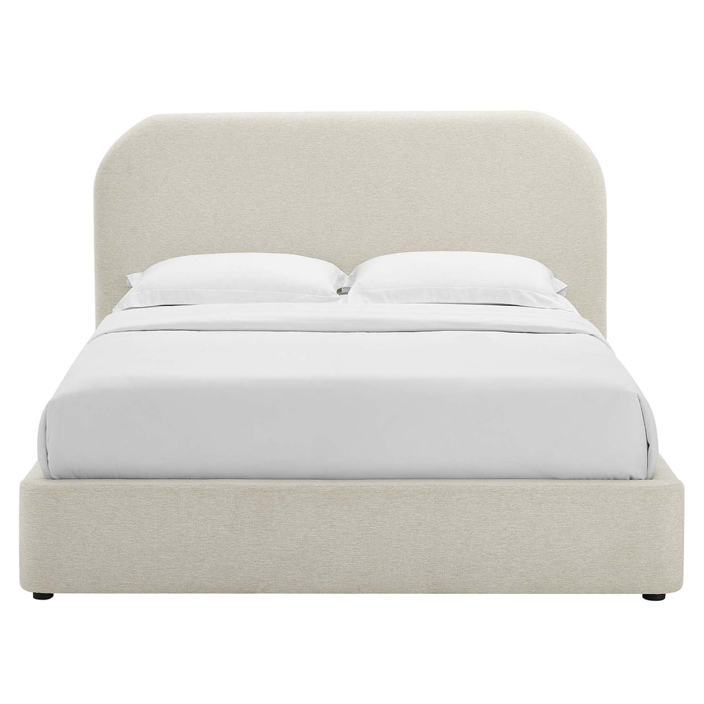 Keynote Upholstered Full Size Fabric Curved Platform Bed by Modway