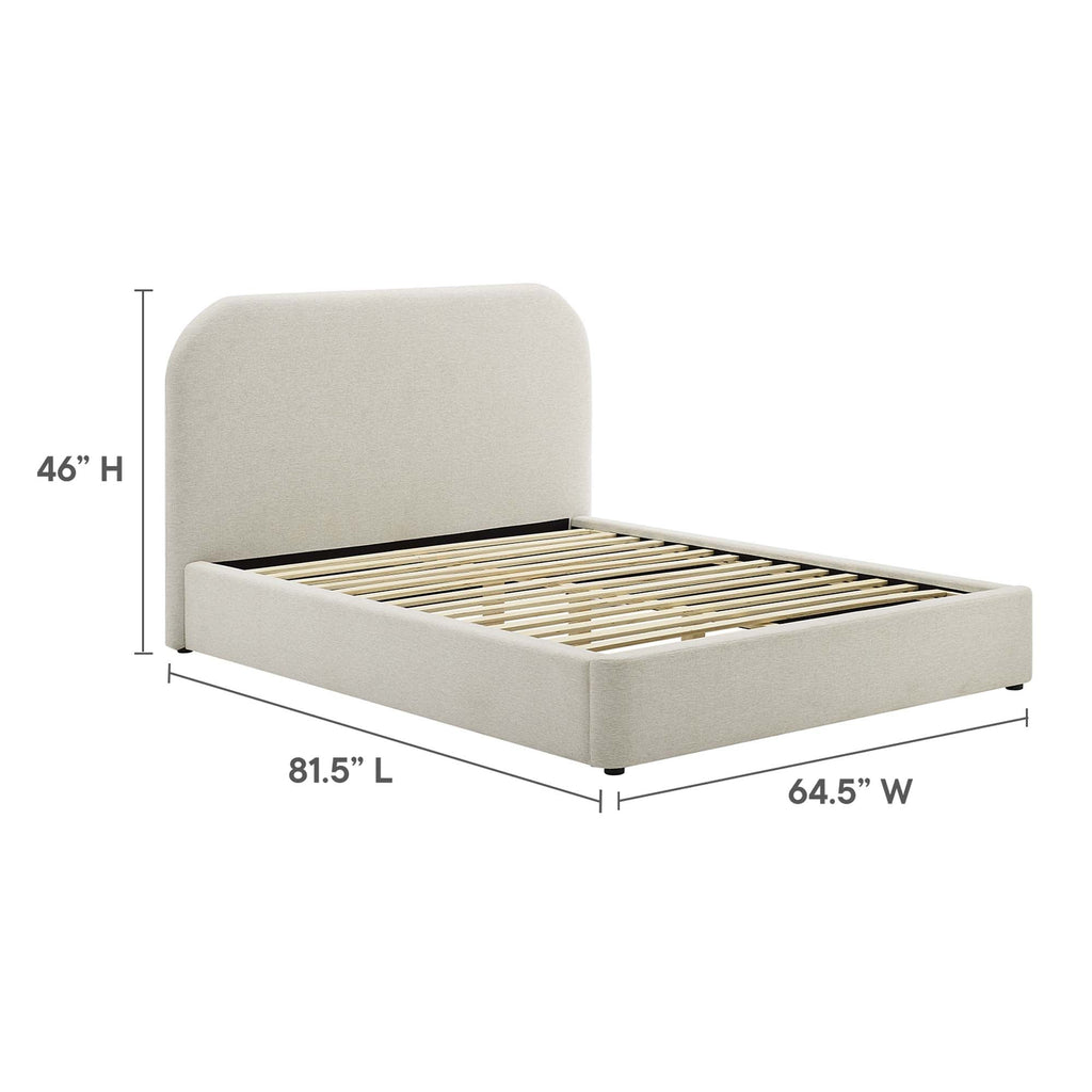 Keynote Upholstered Full Size Fabric Curved Platform Bed by Modway