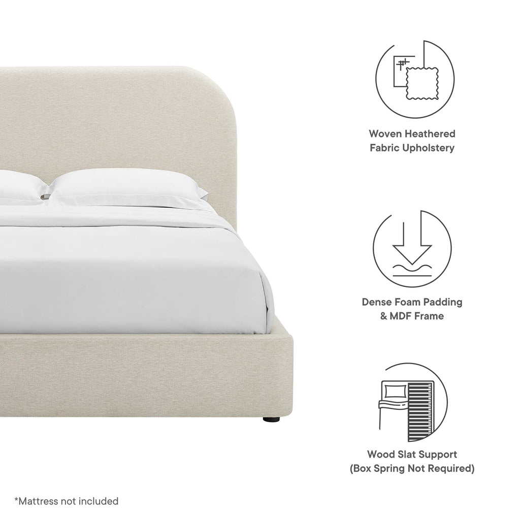 Keynote Upholstered Full Size Fabric Curved Platform Bed by Modway