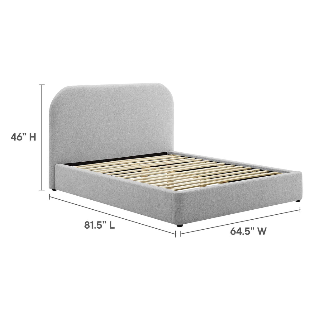 Keynote Upholstered Full Size Fabric Curved Platform Bed by Modway