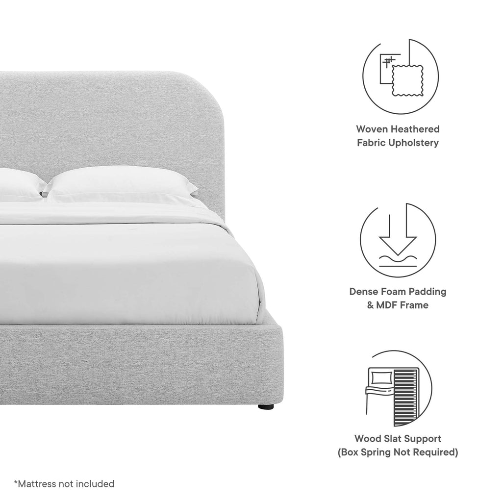 Keynote Upholstered Full Size Fabric Curved Platform Bed by Modway