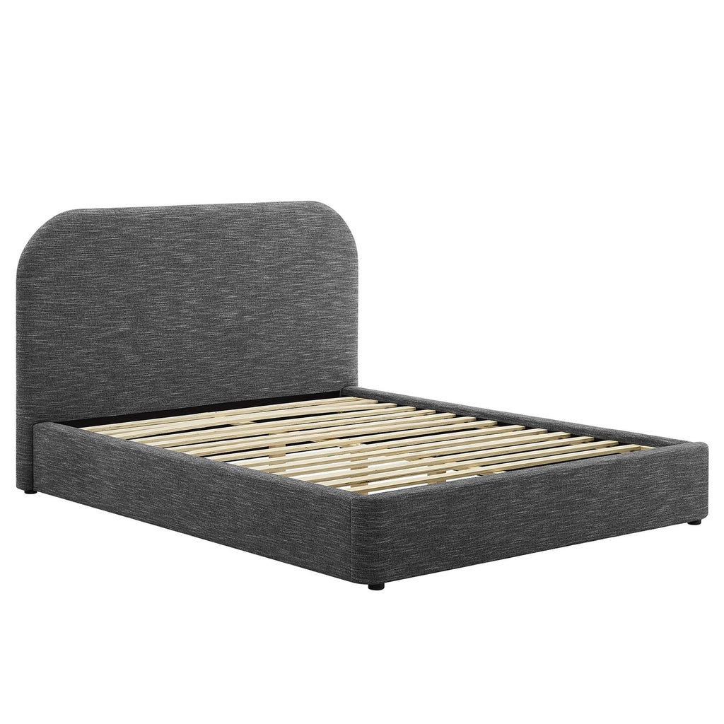 Keynote Upholstered Full Size Fabric Curved Platform Bed by Modway
