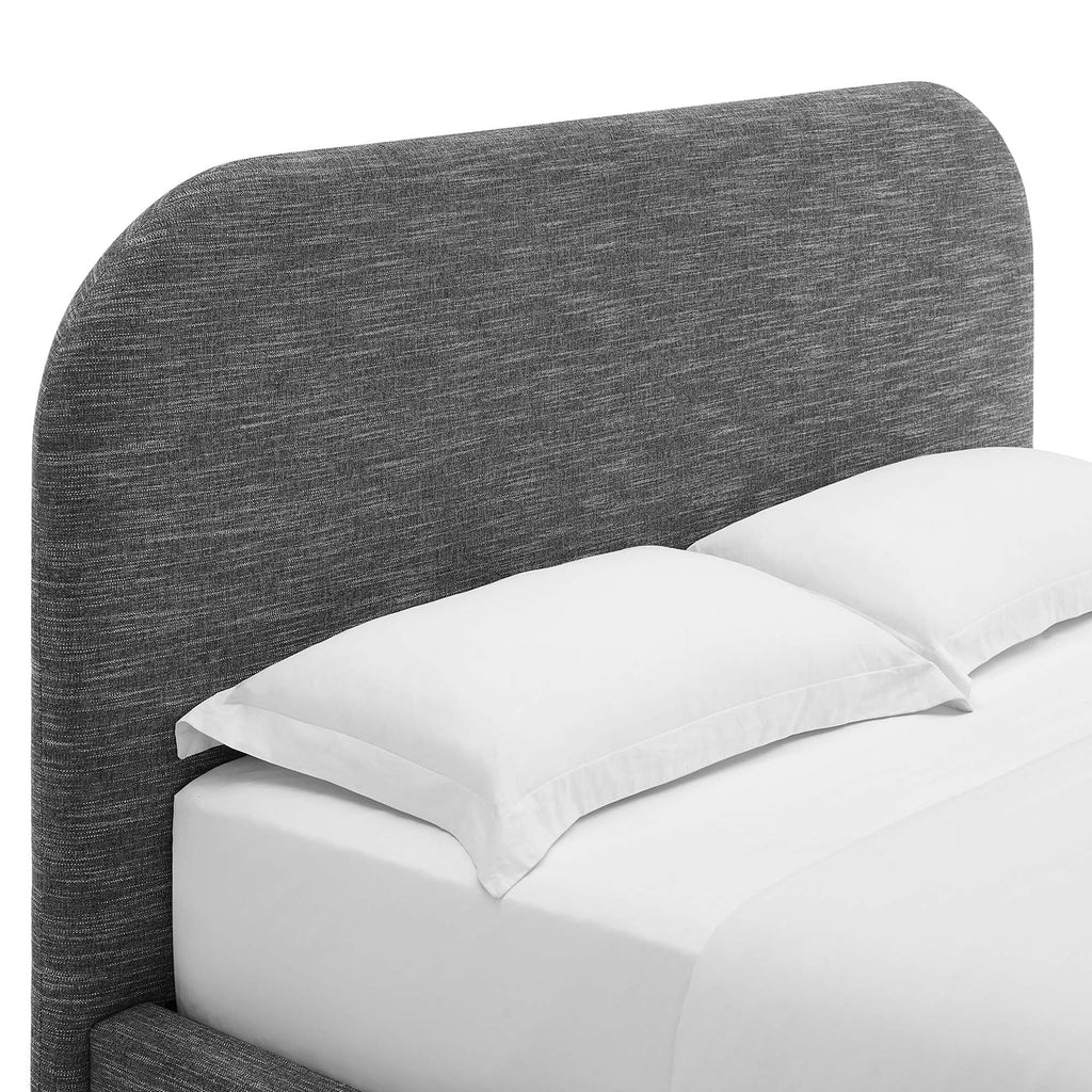 Keynote Upholstered Full Size Fabric Curved Platform Bed by Modway