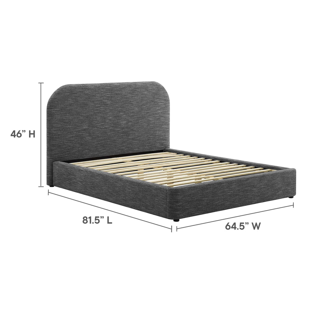 Keynote Upholstered Full Size Fabric Curved Platform Bed by Modway