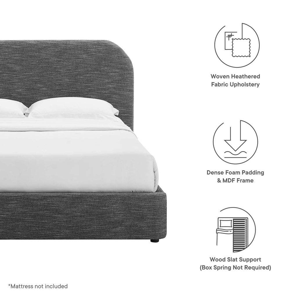 Keynote Upholstered Full Size Fabric Curved Platform Bed by Modway