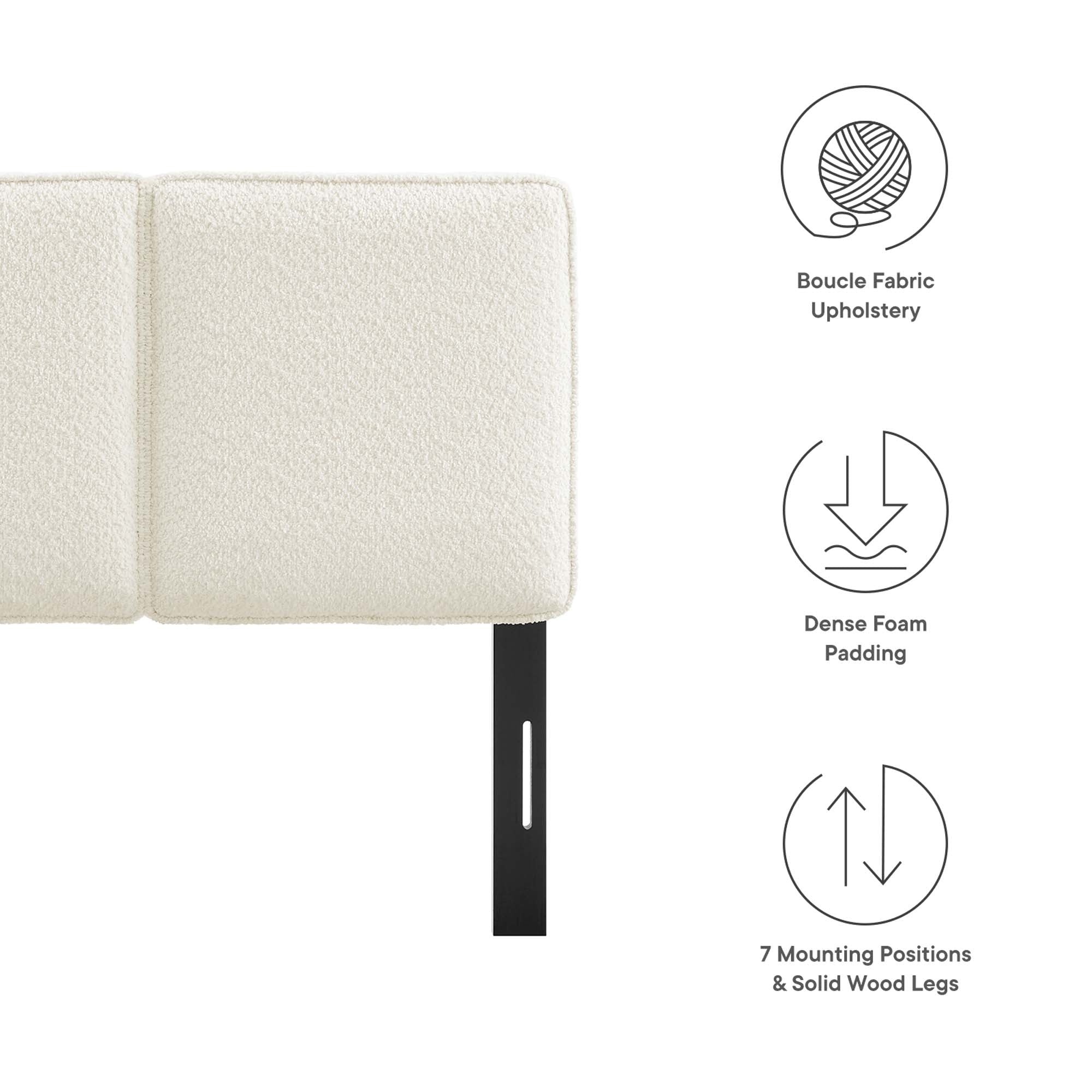 Lindee Boucle Fabric Twin Headboard by Modway