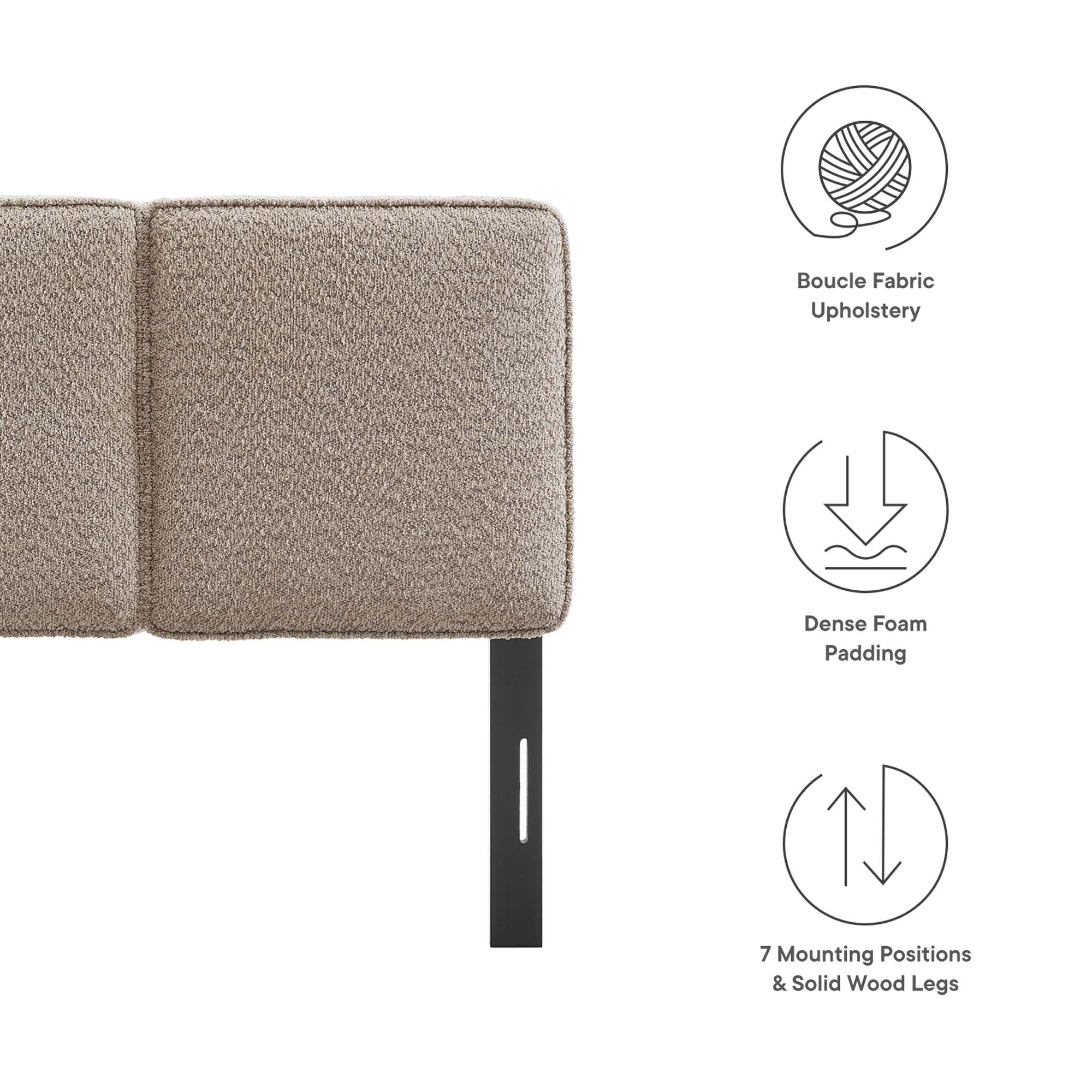 Lindee Boucle Fabric Twin Headboard by Modway
