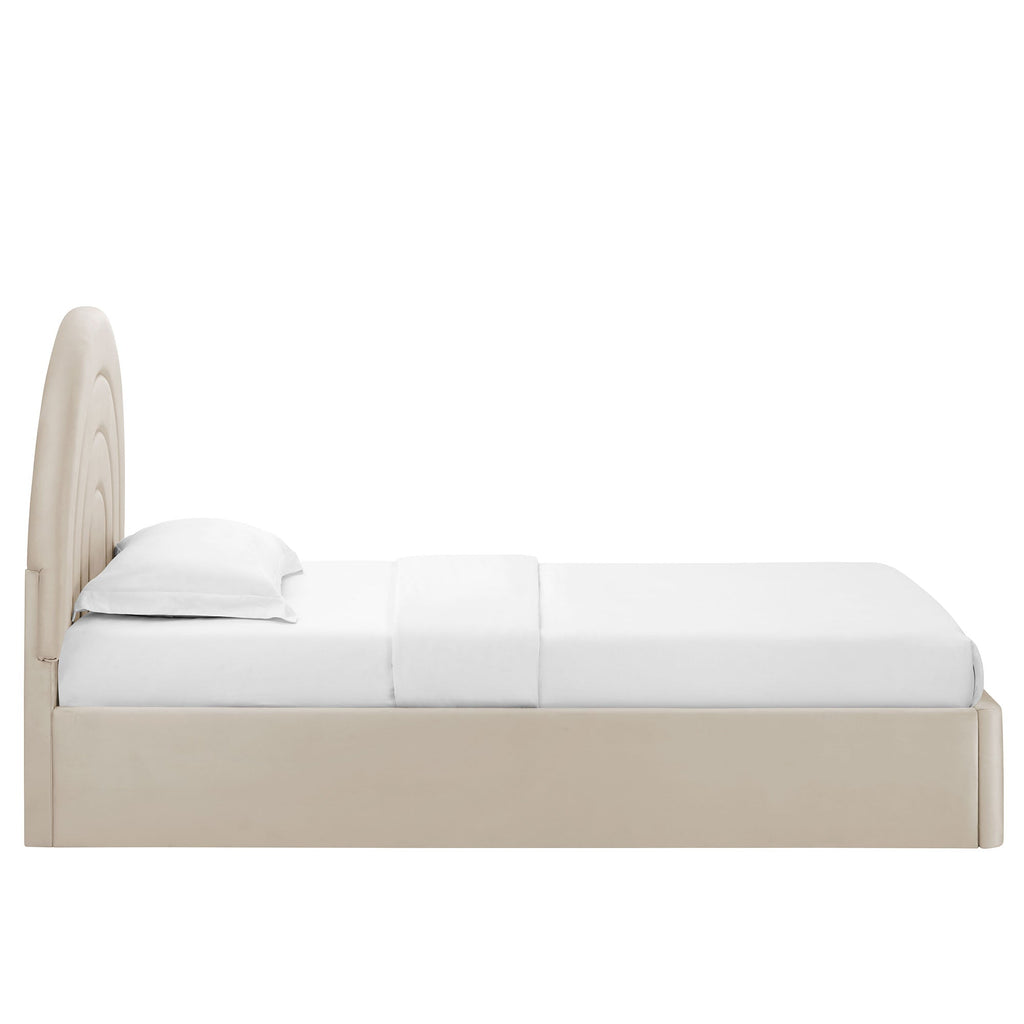 Solana Arched Performance Velvet Twin Platform Bed