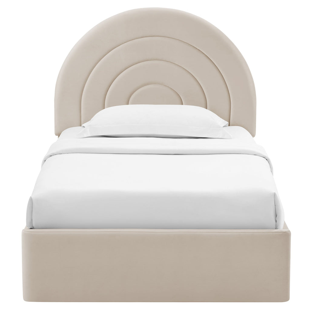 Solana Arched Performance Velvet Twin Platform Bed