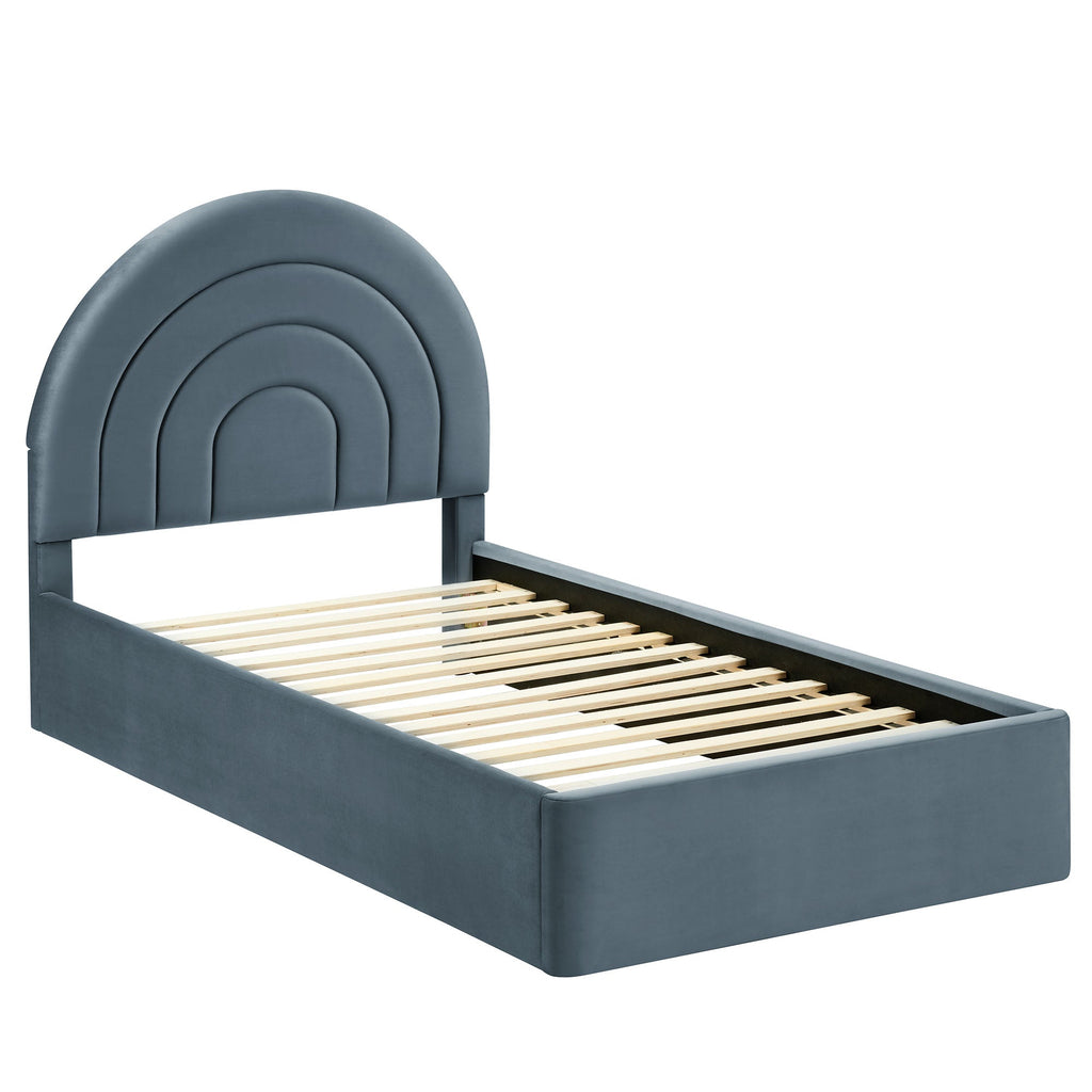 Solana Arched Performance Velvet Twin Platform Bed
