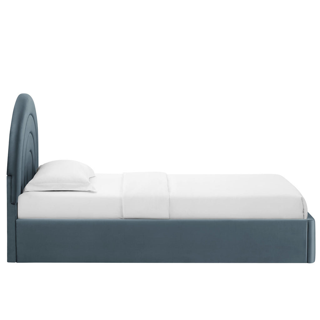 Solana Arched Performance Velvet Twin Platform Bed