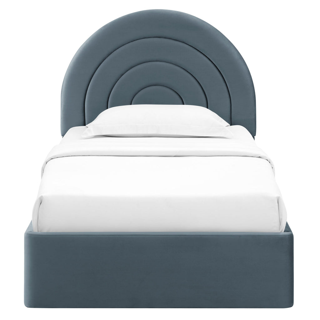 Solana Arched Performance Velvet Twin Platform Bed