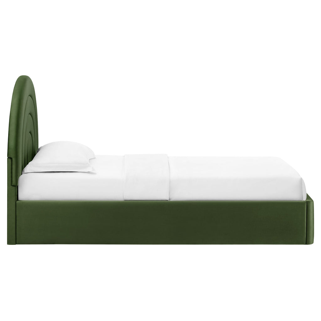 Solana Arched Performance Velvet Twin Platform Bed