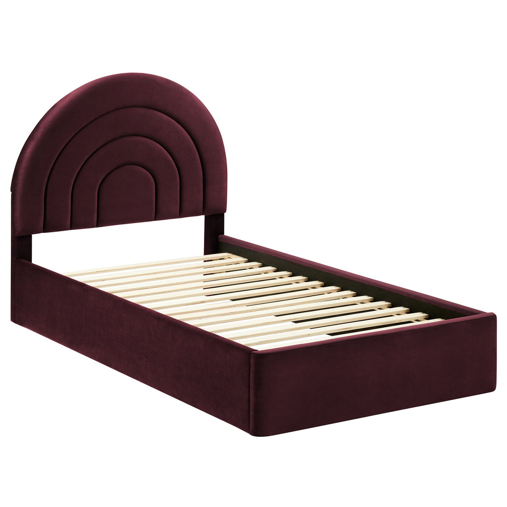 Solana Arched Performance Velvet Twin Platform Bed