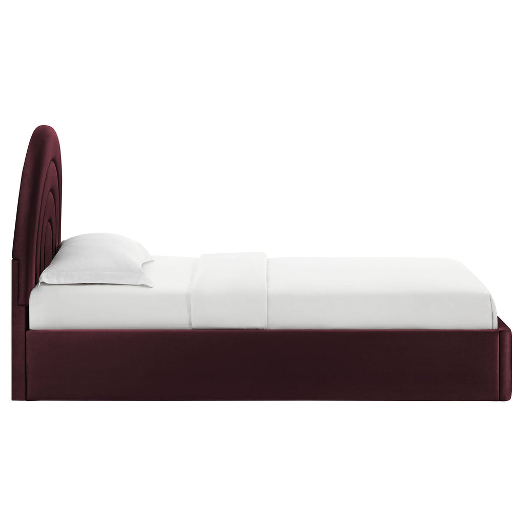Solana Arched Performance Velvet Twin Platform Bed