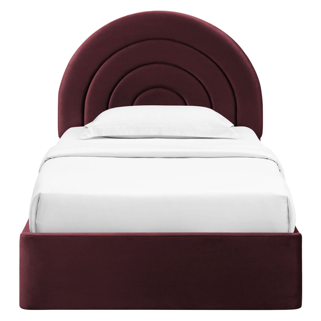 Solana Arched Performance Velvet Twin Platform Bed