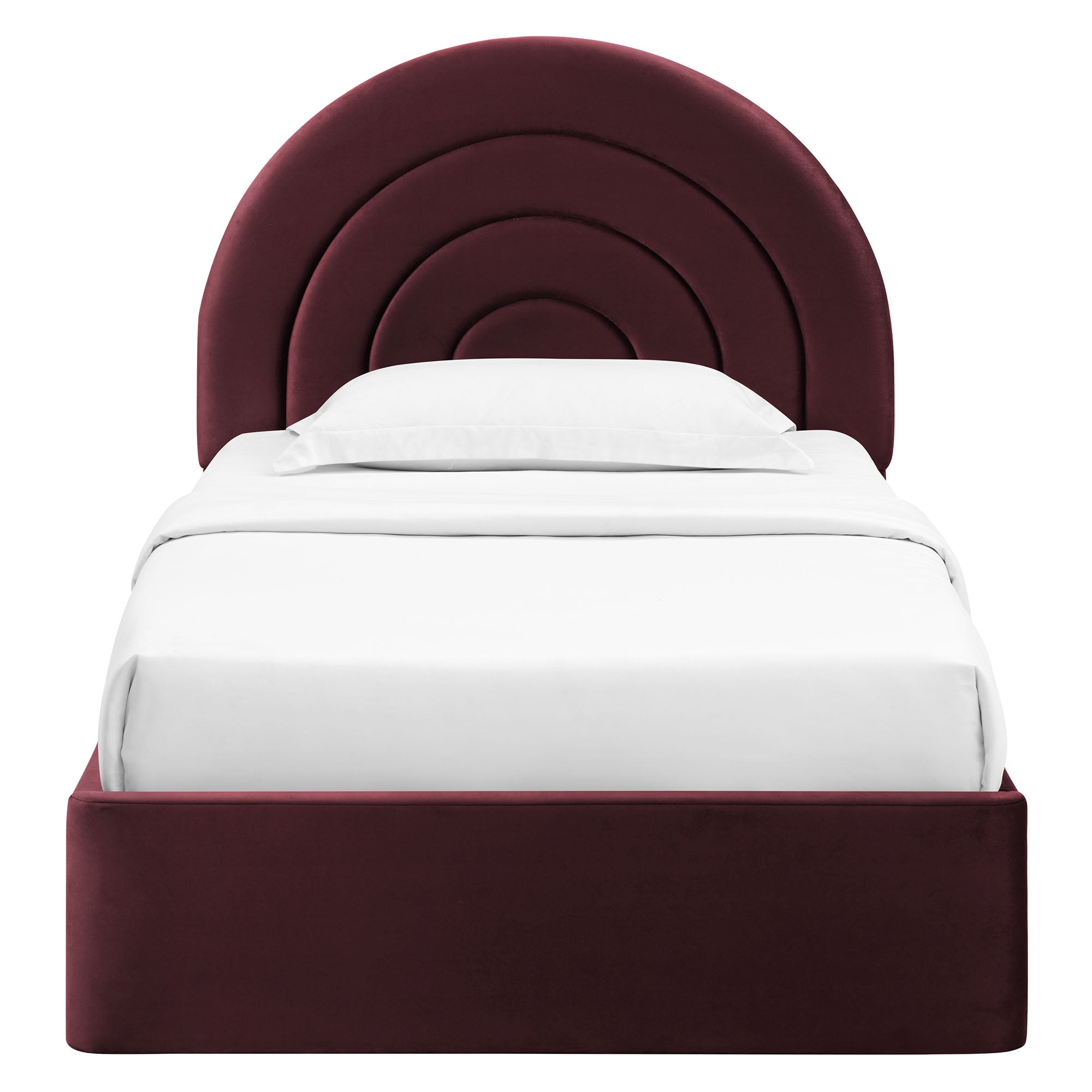 Solana Arched Performance Velvet Twin Platform Bed