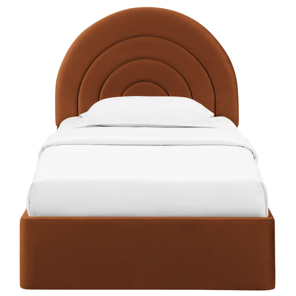 Solana Arched Performance Velvet Twin Platform Bed