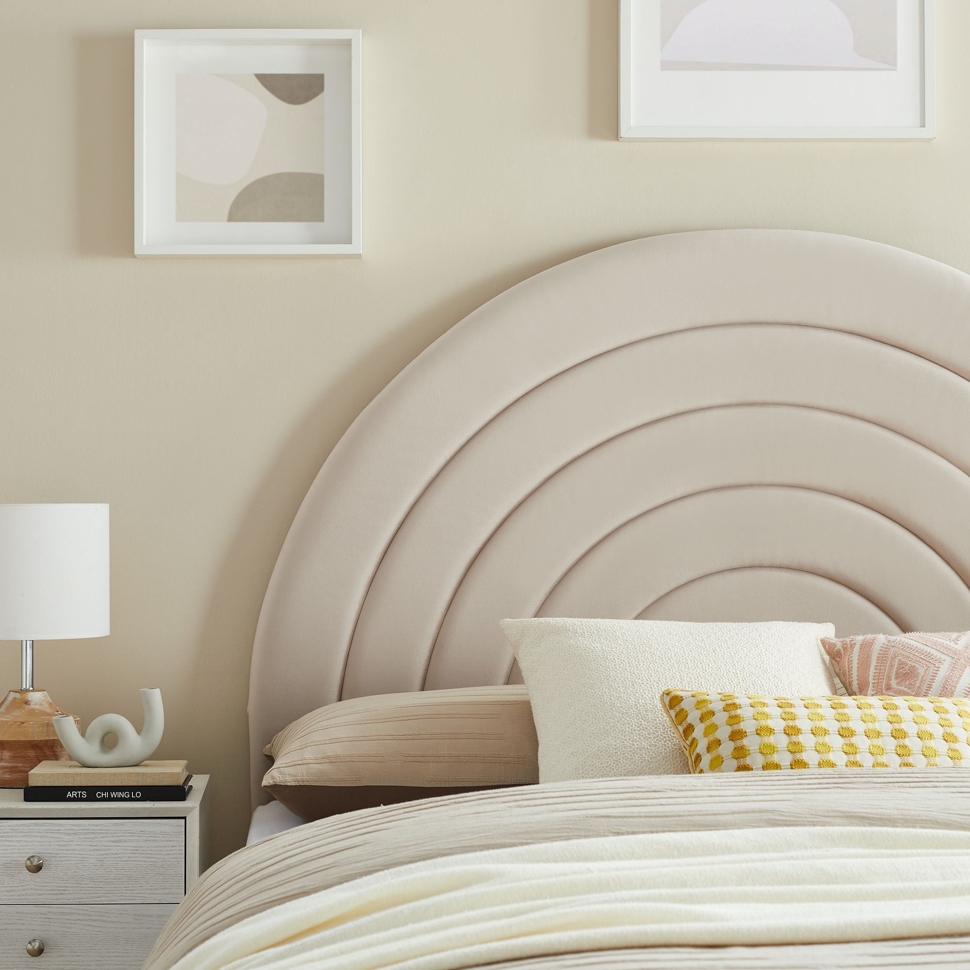 Solana Arched Performance Velvet Queen Headboard