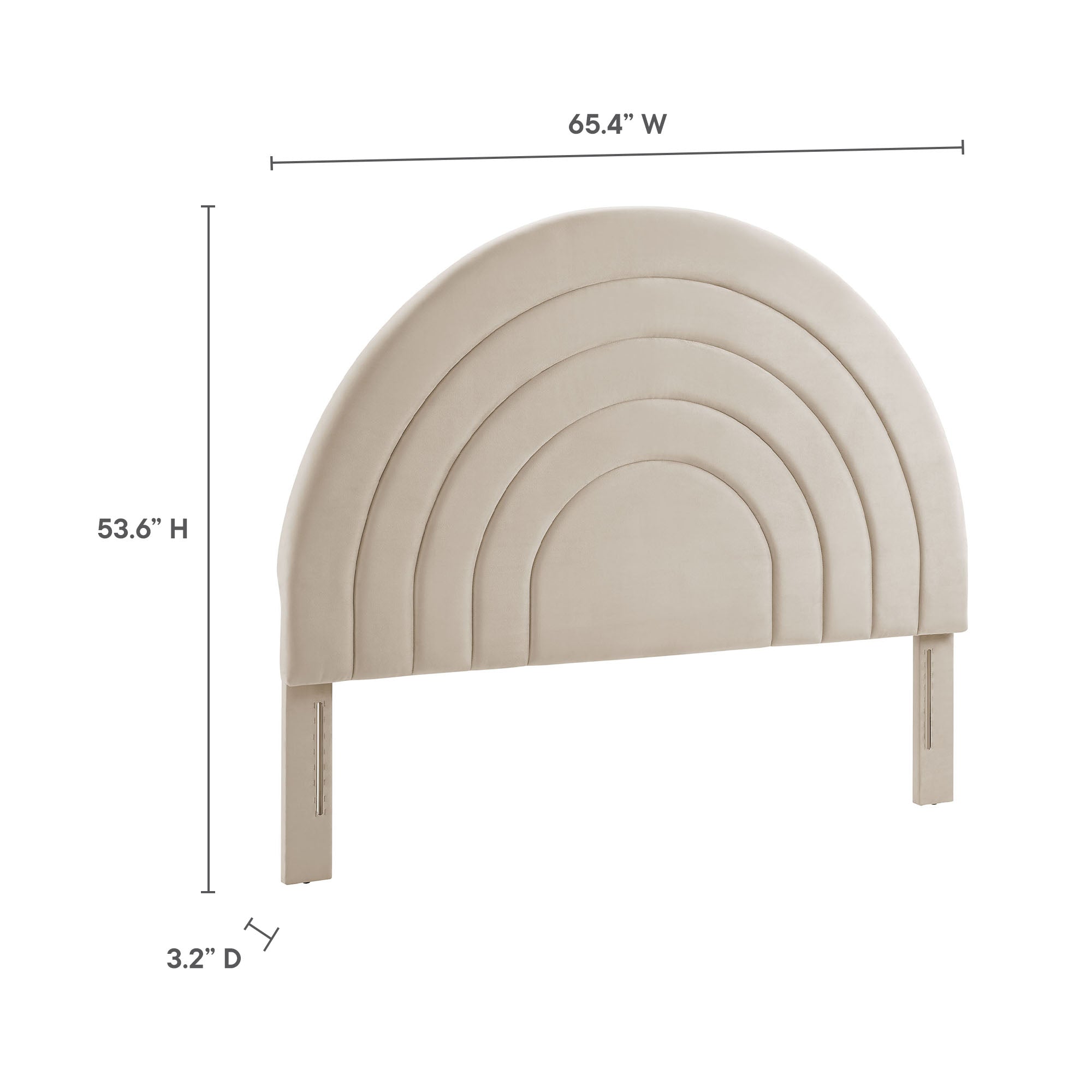 Solana Arched Performance Velvet Queen Headboard