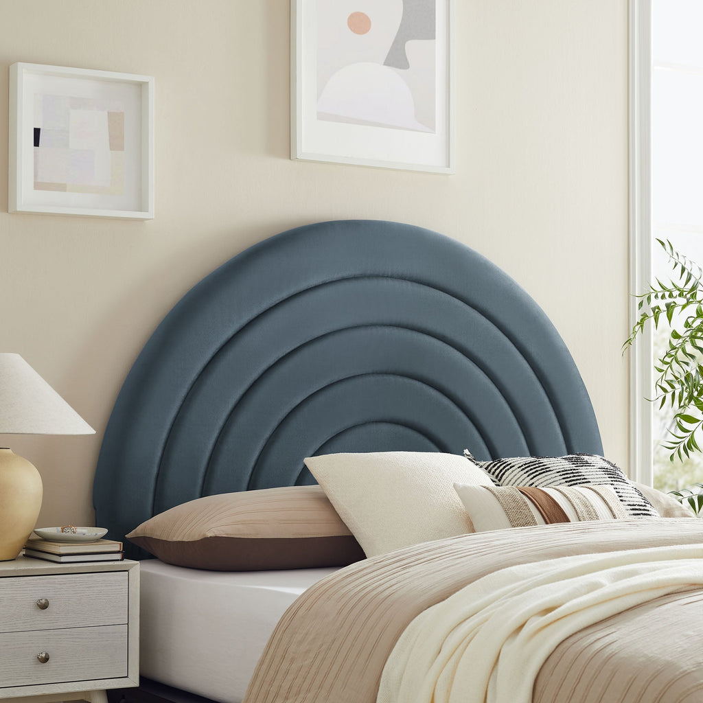Solana Arched Performance Velvet Queen Headboard