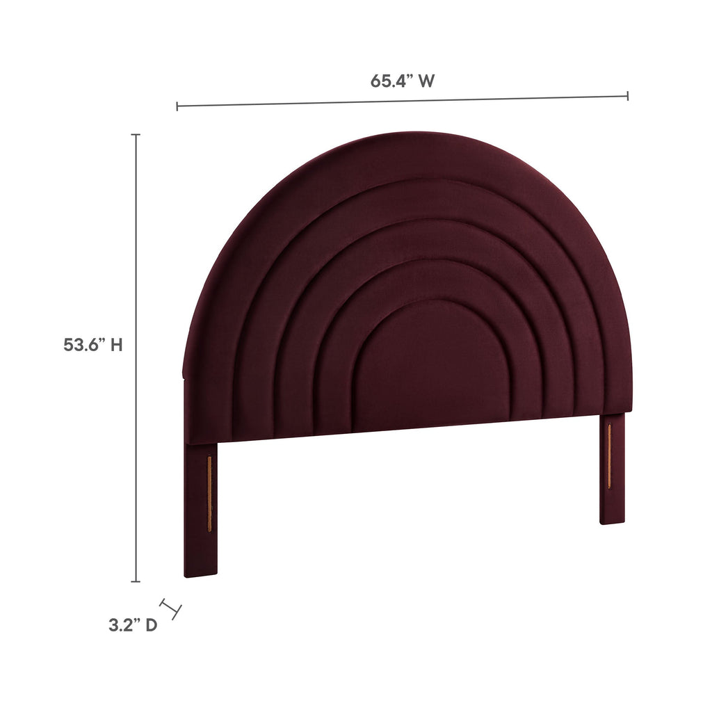 Solana Arched Performance Velvet Queen Headboard