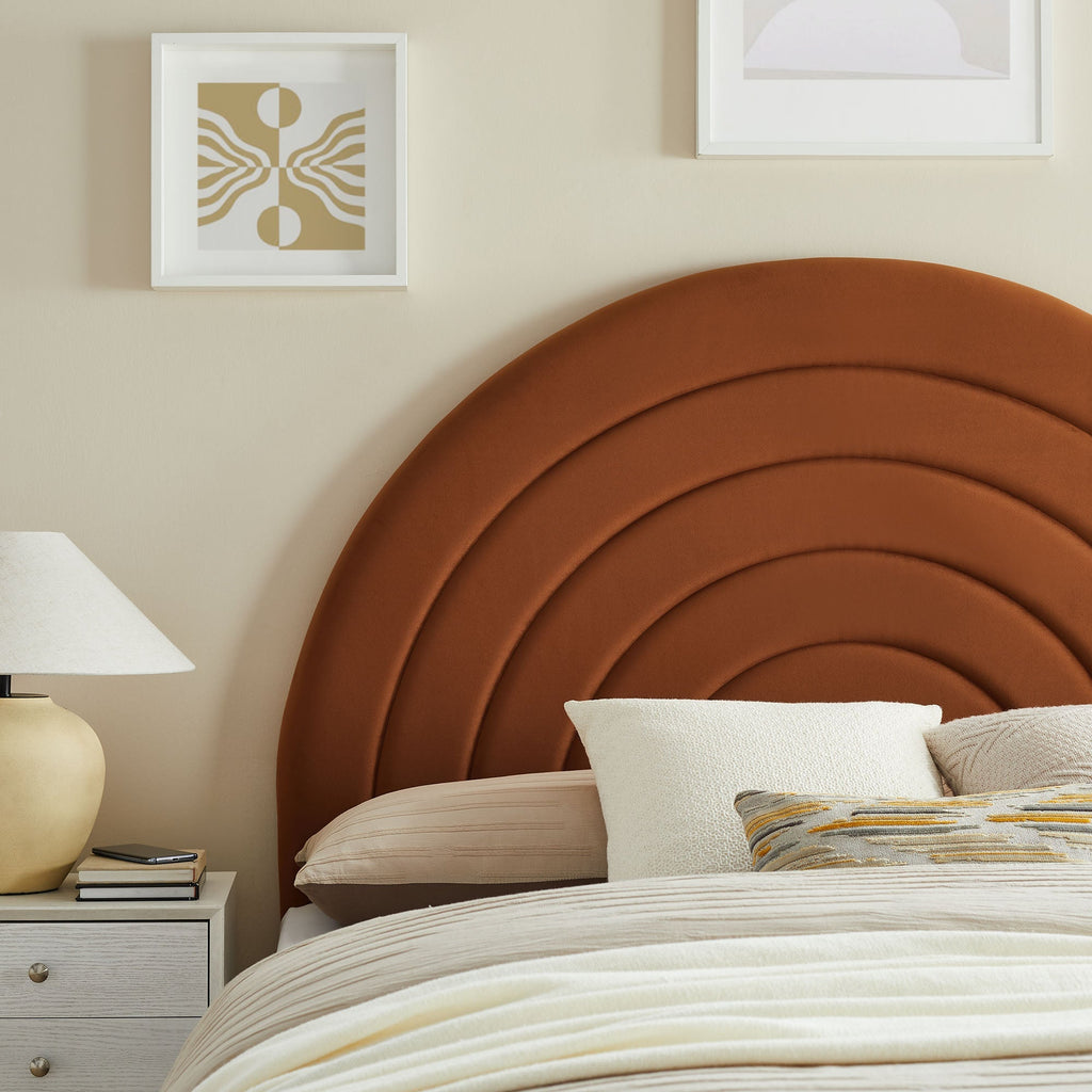 Solana Arched Performance Velvet Queen Headboard