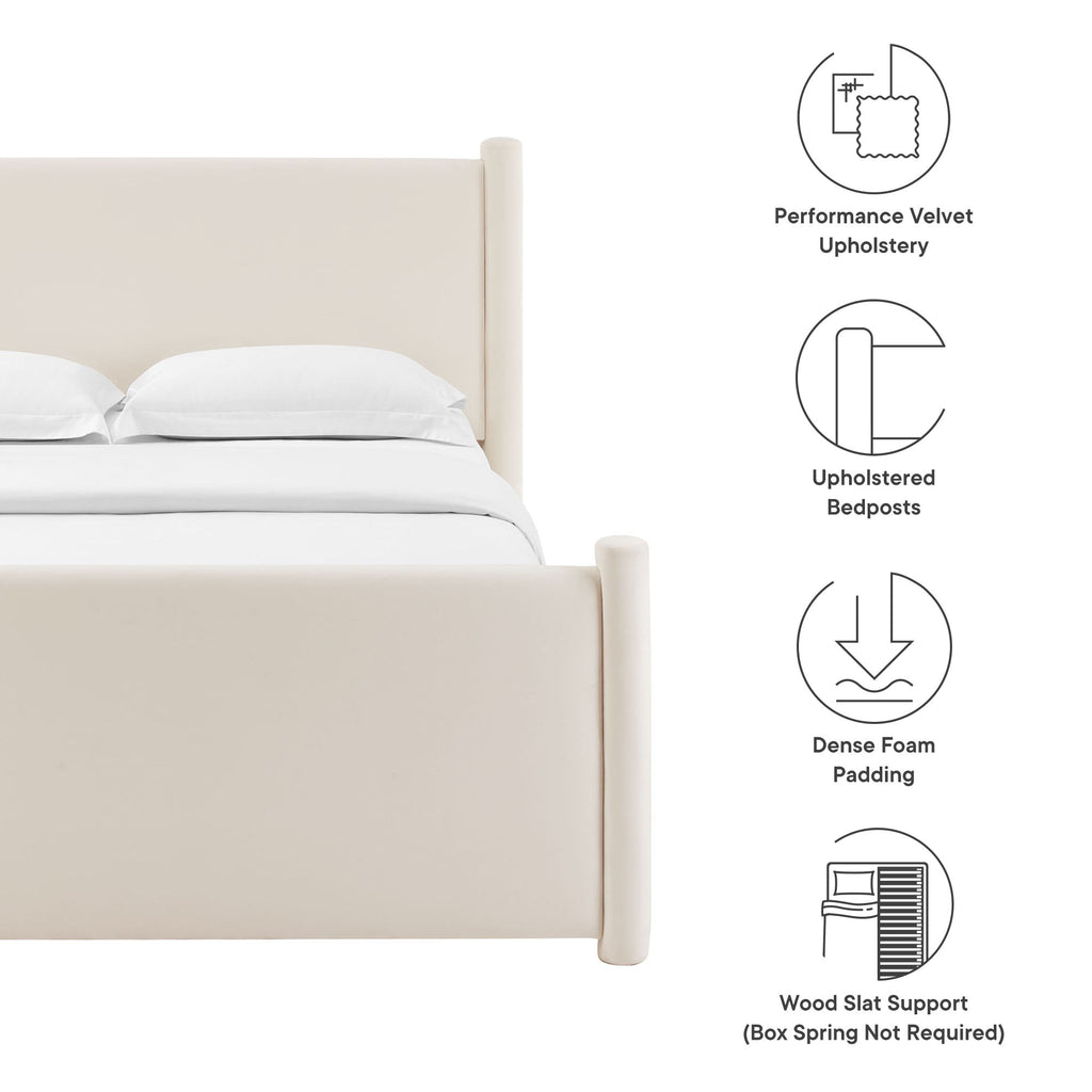 Rael Performance Velvet Queen Platform Bed by Modway
