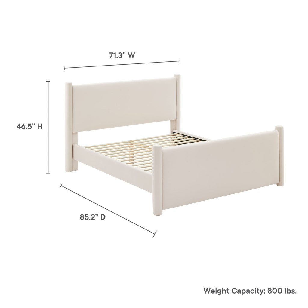 Rael Performance Velvet Queen Platform Bed by Modway