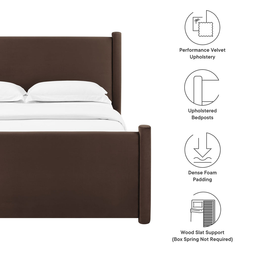 Rael Performance Velvet Queen Platform Bed by Modway