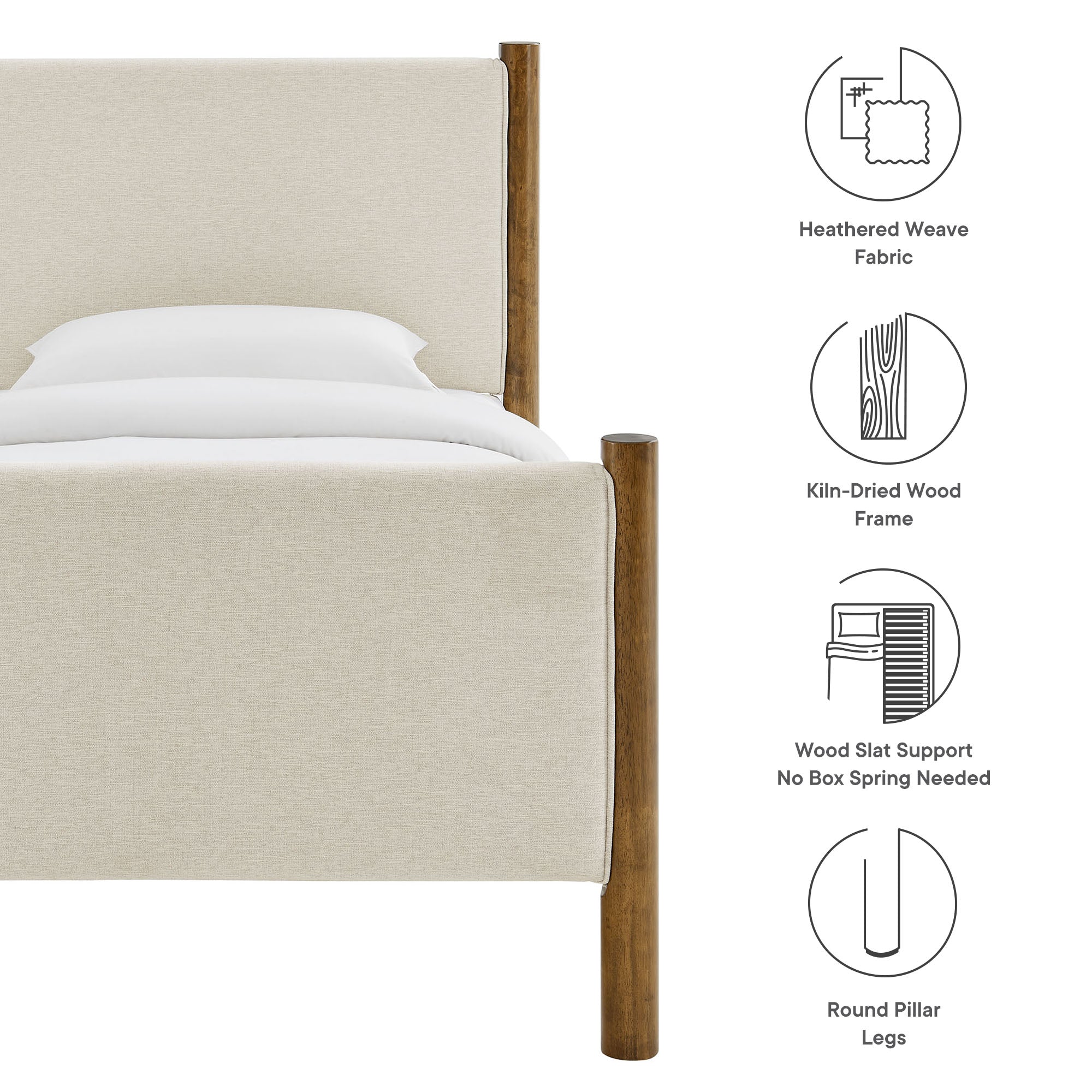 Maven Twin Size Fabric Upholstered Platform Bed by Modway