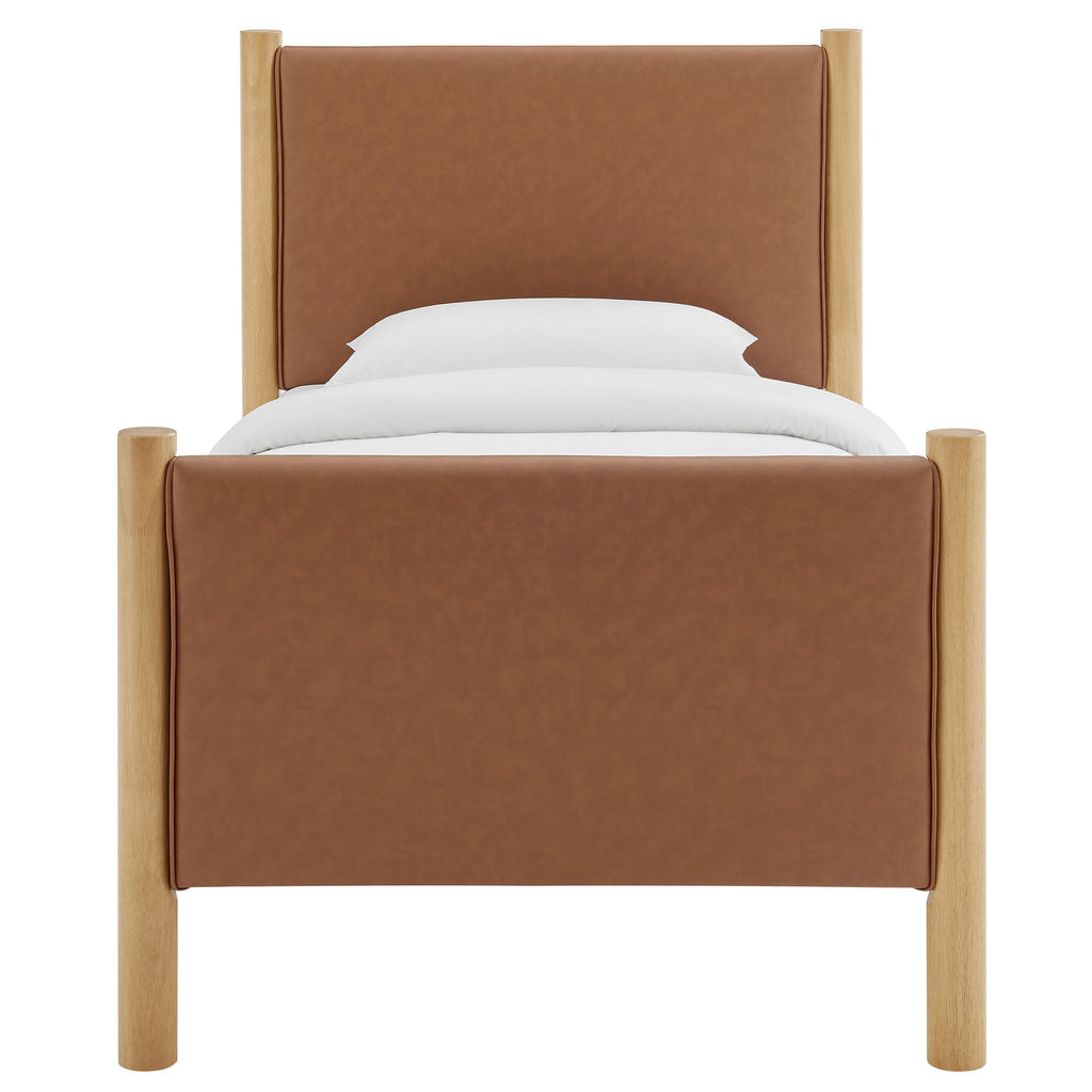 Maven Twin Size Vegan Leather Upholstered Platform Bed by Modway
