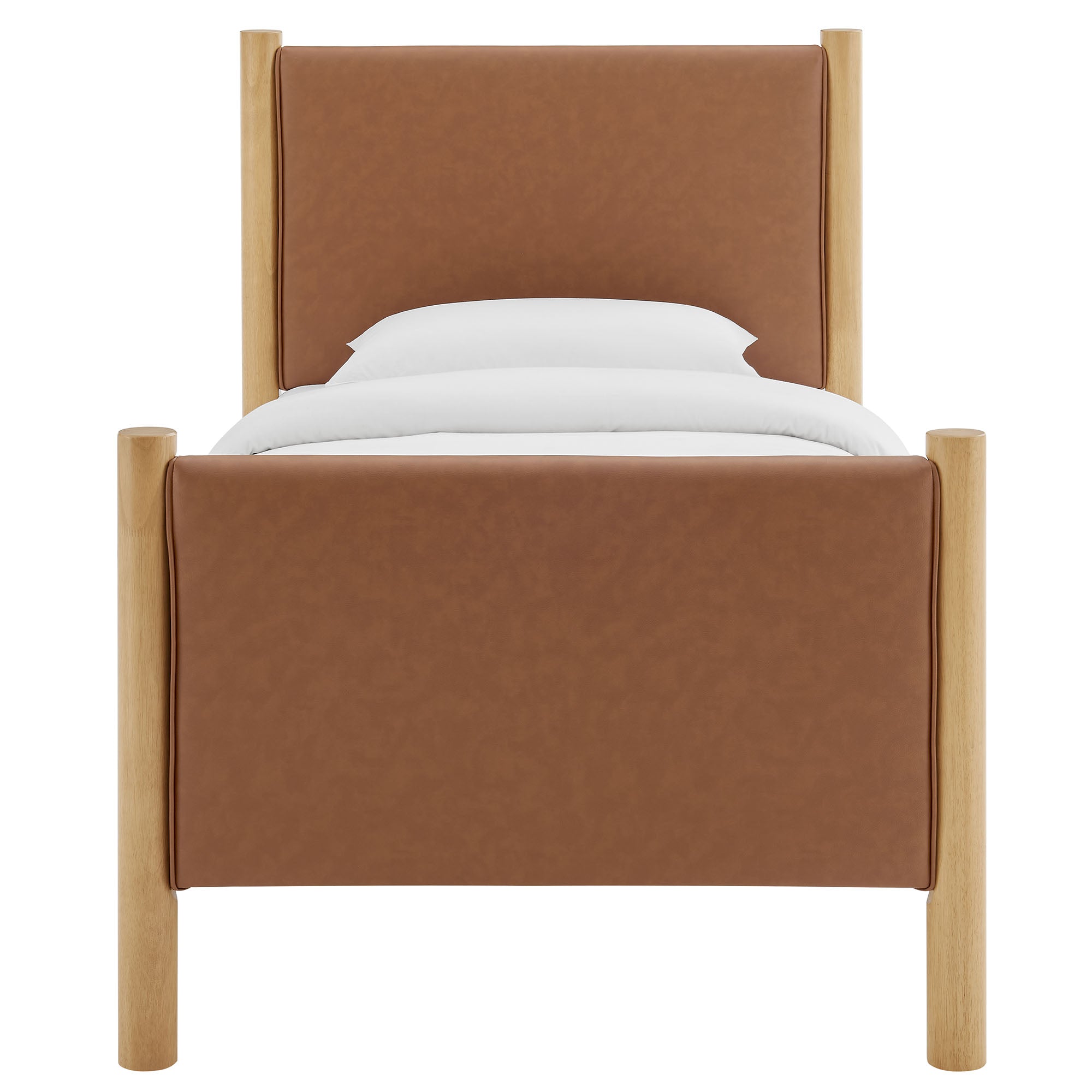 Maven Twin Size Vegan Leather Upholstered Platform Bed by Modway