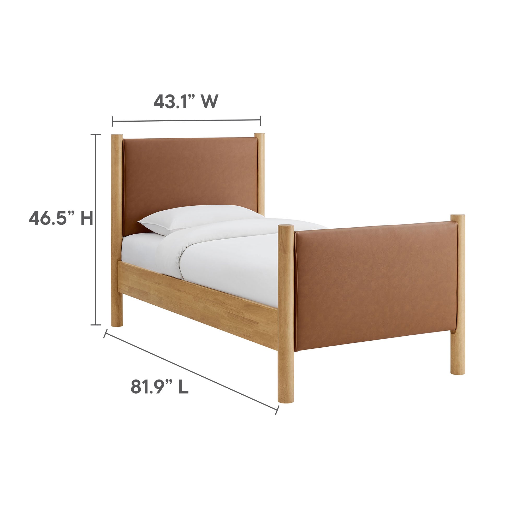 Maven Twin Size Vegan Leather Upholstered Platform Bed by Modway