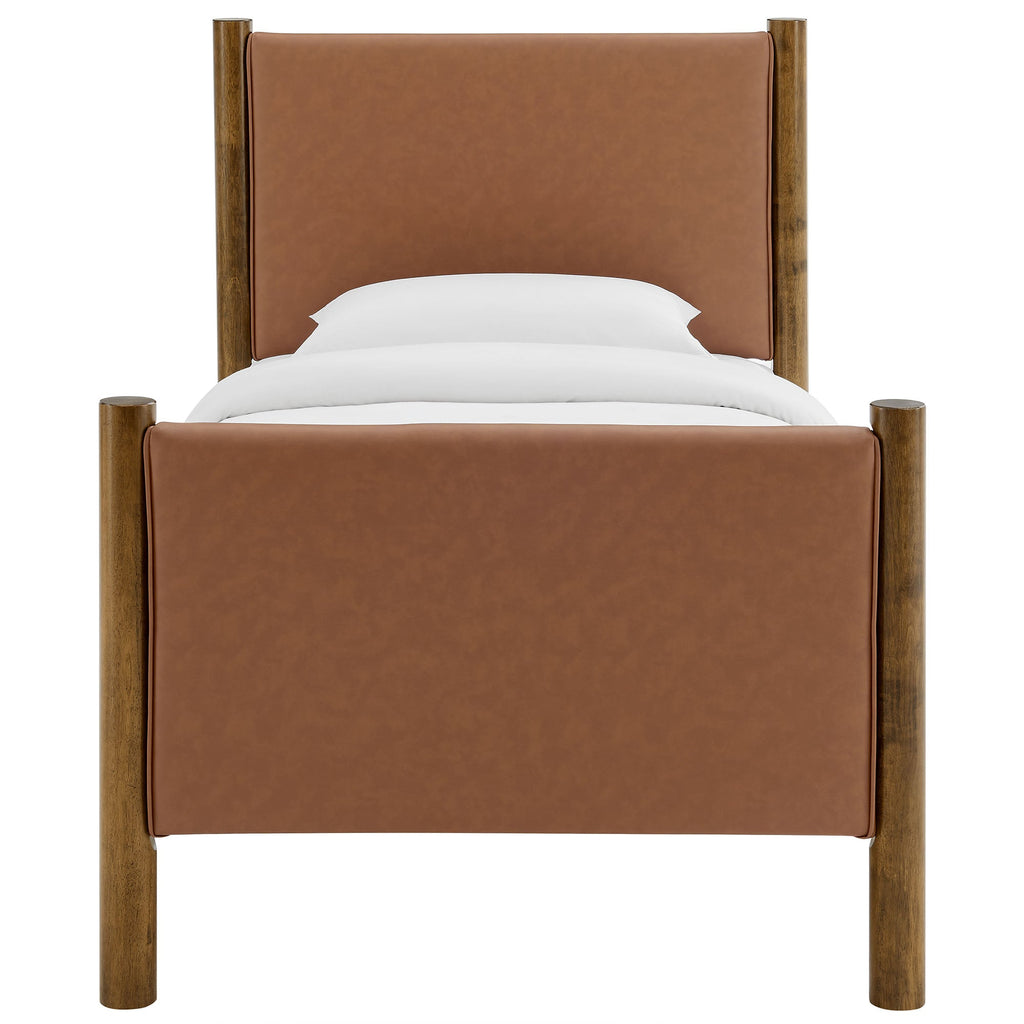 Maven Twin Size Vegan Leather Upholstered Platform Bed by Modway