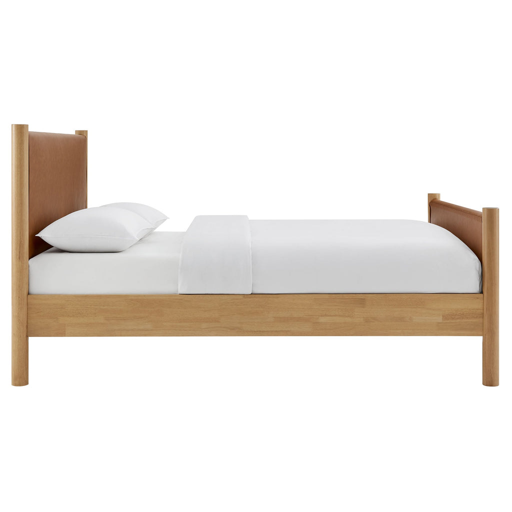 Maven Queen Size Vegan Leather Upholstered Platform Bed