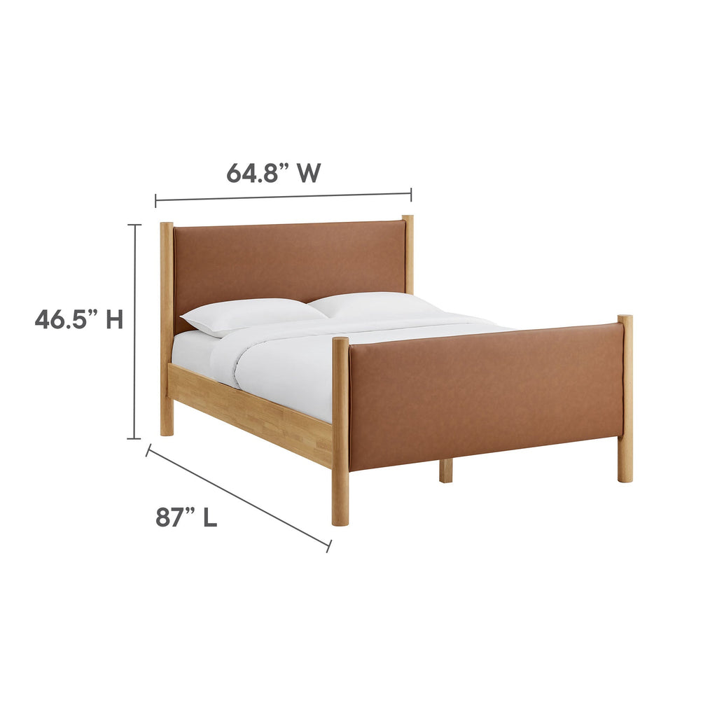 Maven Queen Size Vegan Leather Upholstered Platform Bed