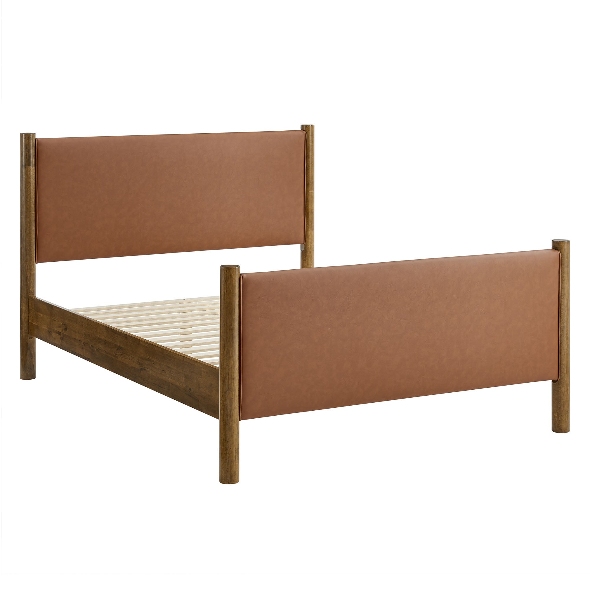 Maven Queen Size Vegan Leather Upholstered Platform Bed