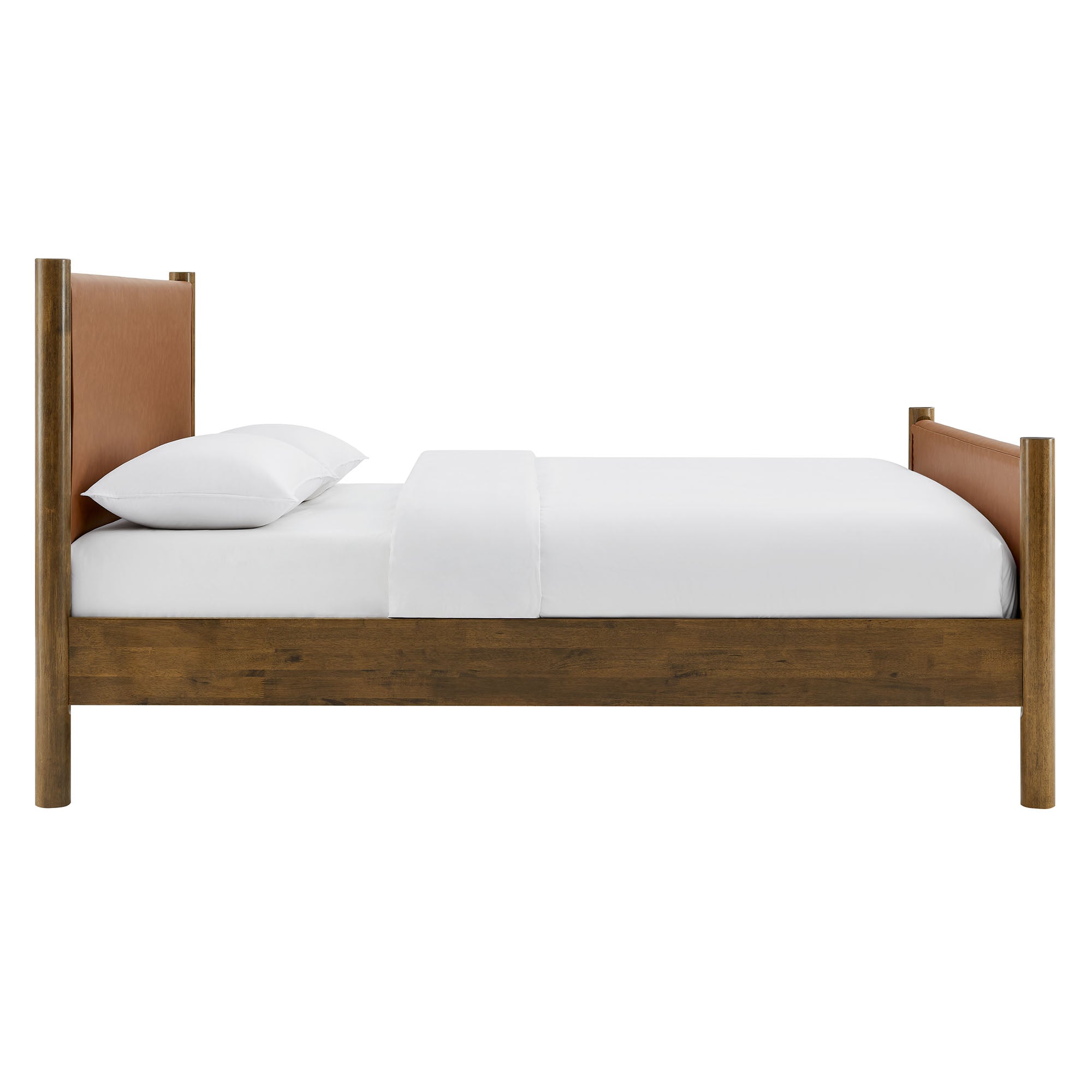 Maven Queen Size Vegan Leather Upholstered Platform Bed