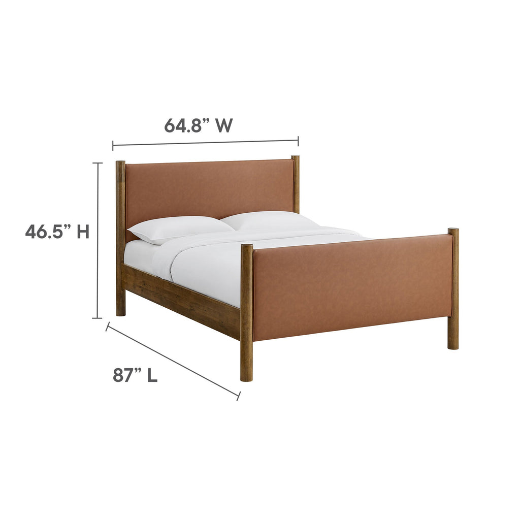 Maven Queen Size Vegan Leather Upholstered Platform Bed