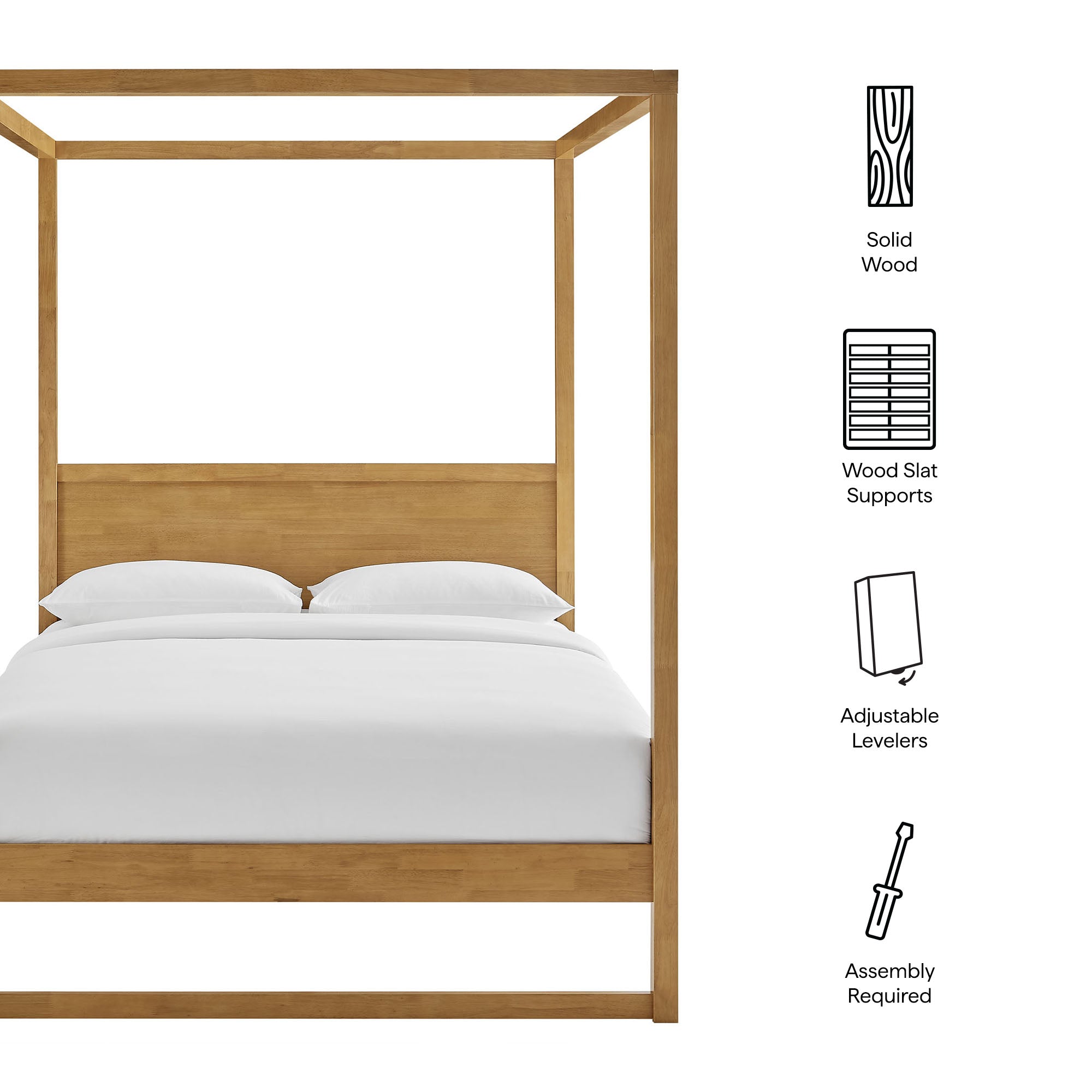 Alva Queen Wood Canopy Platform Bed by Modway