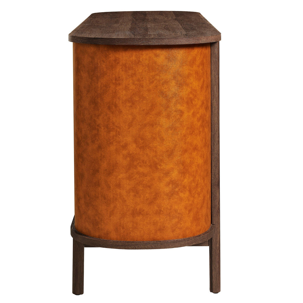 Coralie Curved 6-Drawer Vegan Leather Oval Dresser by Modway