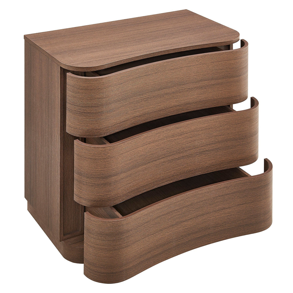 Mirae 3-Drawer Curved Compact Dresser by Modway