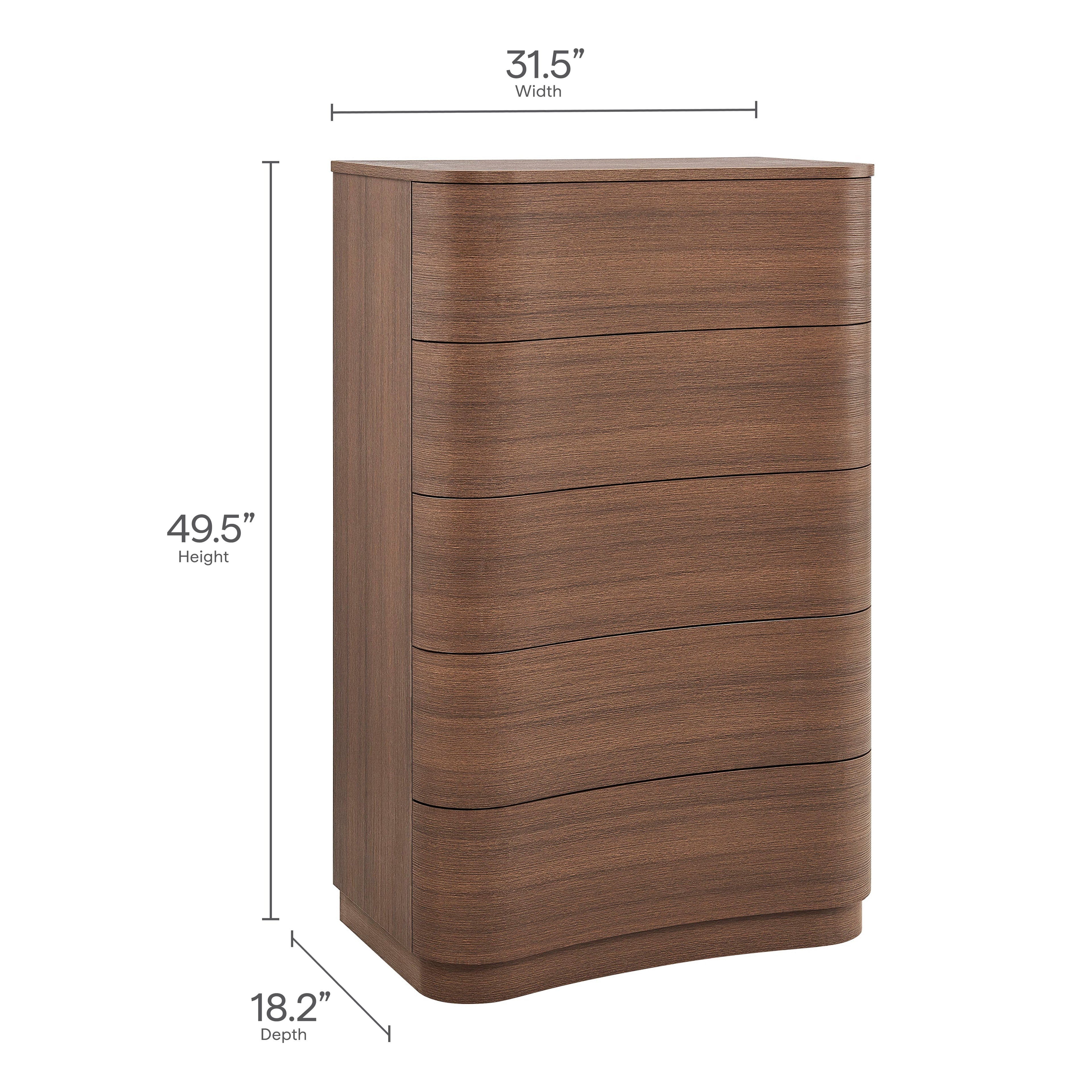Mirae 5-Drawer Curved Dresser Chest by Modway