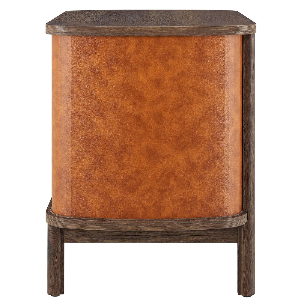 Coralie 2-Drawer Curved Vegan Leather Nightstand by Modway