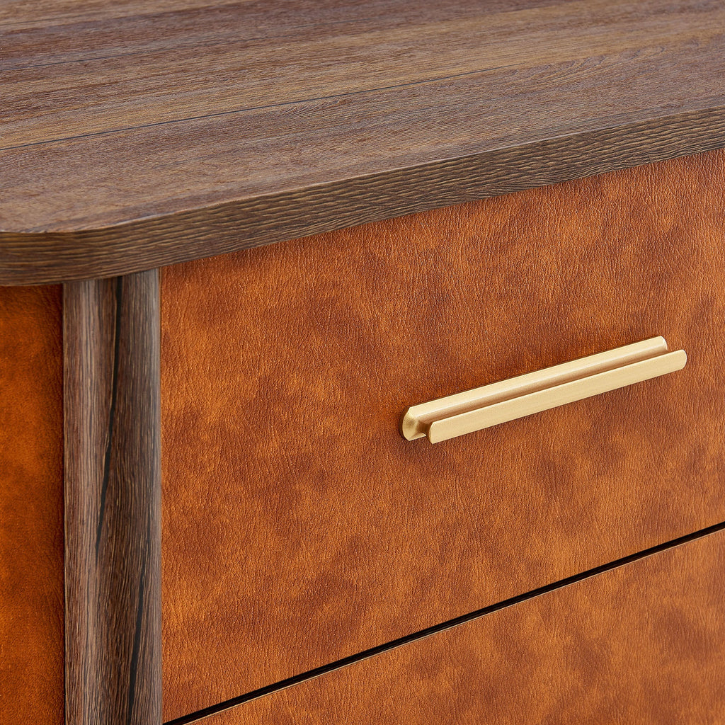 Coralie 2-Drawer Curved Vegan Leather Nightstand by Modway