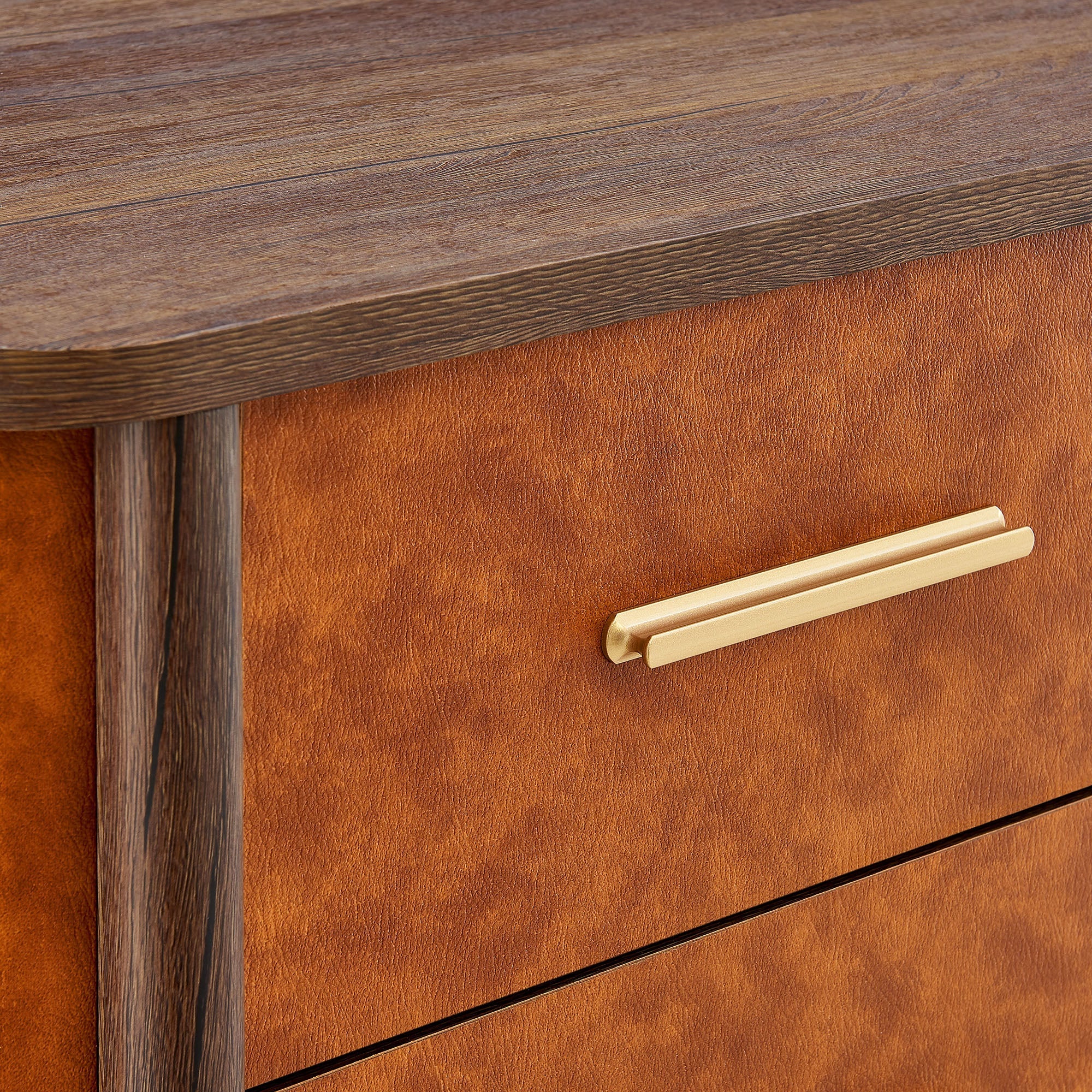 Coralie 2-Drawer Curved Vegan Leather Nightstand by Modway