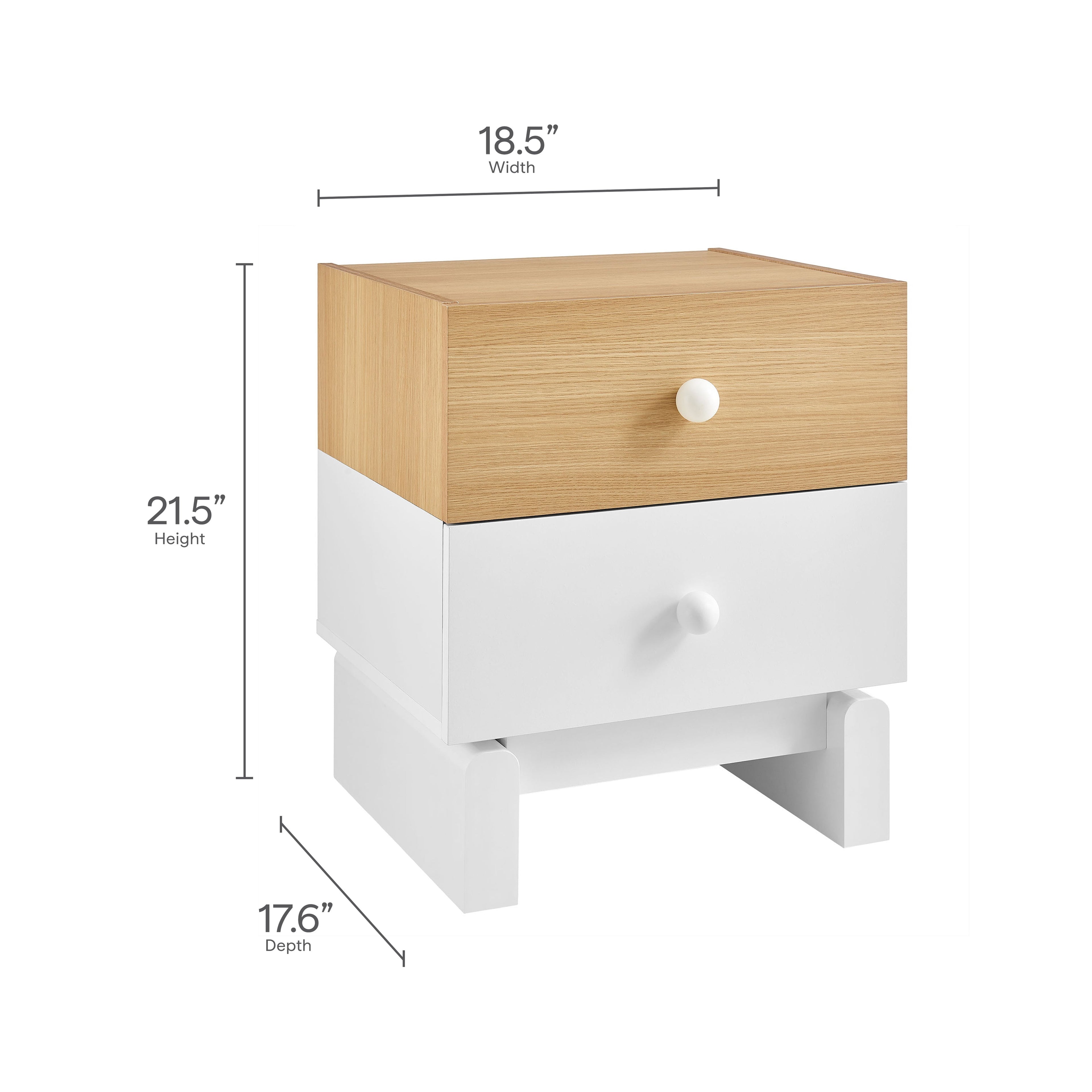 Nolia 2-Drawer Color Block Nightstand by Modway